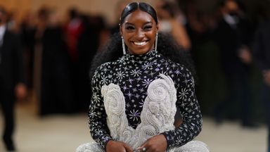 Metropolitan Museum of Art Costume Institute Gala - Met Gala - In America: A Lexicon of Fashion - Arrivals - New York City, U.S. - September 13, 2021. Olympic gymnast Simone Biles. REUTERS/Mario Anzuoni